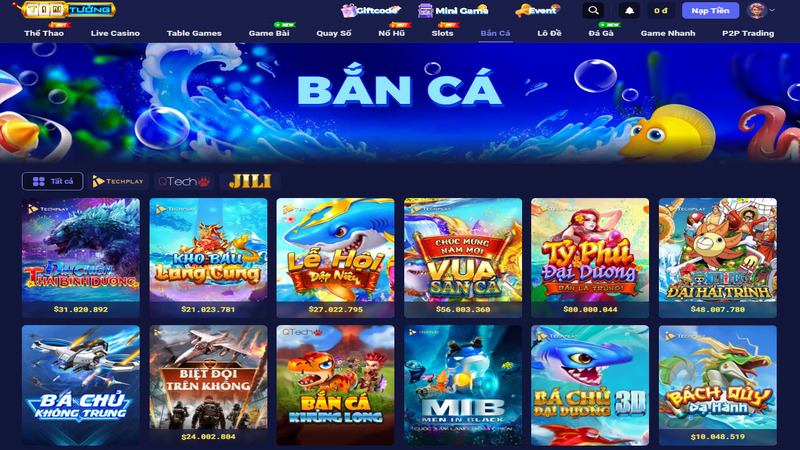 Kho game được đầu tư khủng với tỷ lệ thưởng hấp dẫn