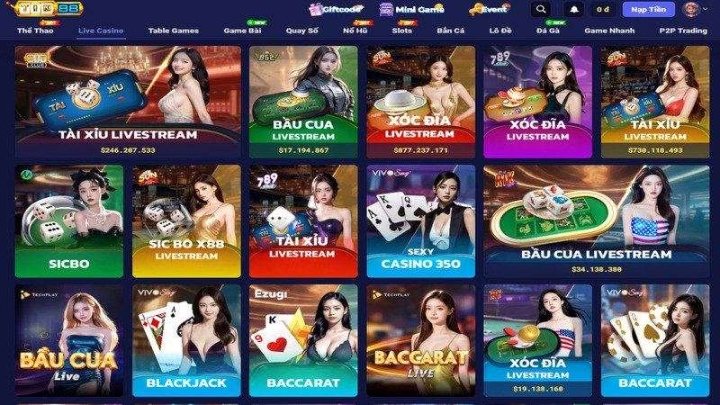 Đắm mình trong các ván live casino phát sóng trực tiếp